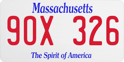 MA license plate 9OX326