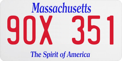 MA license plate 9OX351