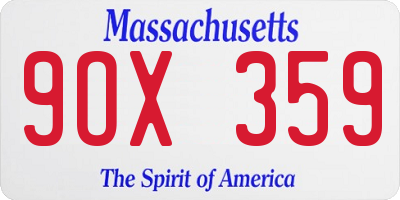MA license plate 9OX359