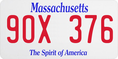 MA license plate 9OX376