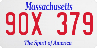 MA license plate 9OX379