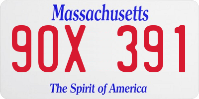 MA license plate 9OX391