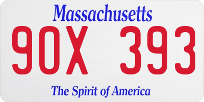 MA license plate 9OX393