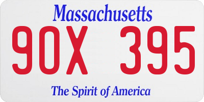 MA license plate 9OX395