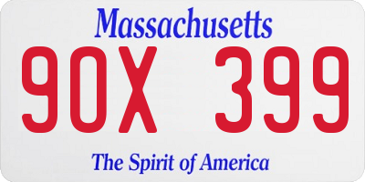 MA license plate 9OX399