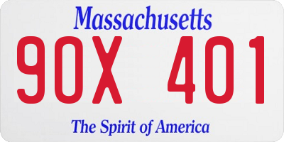 MA license plate 9OX401