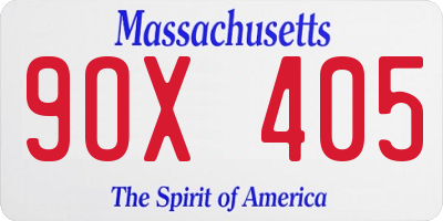 MA license plate 9OX405