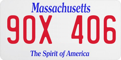 MA license plate 9OX406