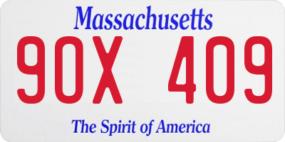 MA license plate 9OX409