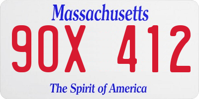 MA license plate 9OX412