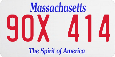 MA license plate 9OX414