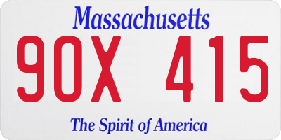 MA license plate 9OX415