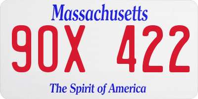 MA license plate 9OX422