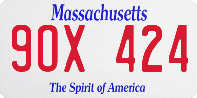 MA license plate 9OX424