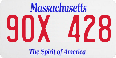 MA license plate 9OX428