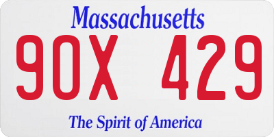 MA license plate 9OX429