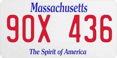 MA license plate 9OX436