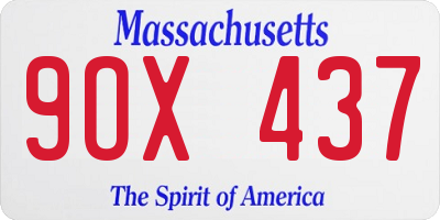 MA license plate 9OX437