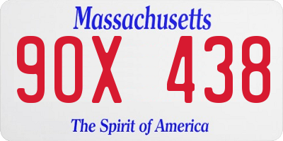 MA license plate 9OX438