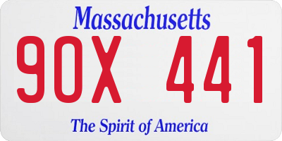 MA license plate 9OX441