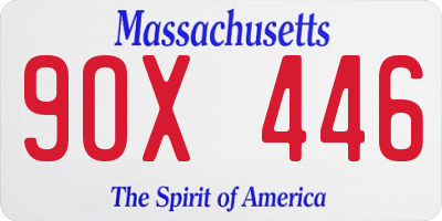 MA license plate 9OX446