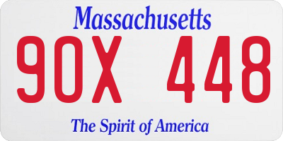 MA license plate 9OX448