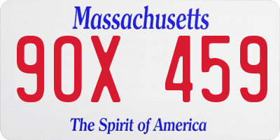 MA license plate 9OX459