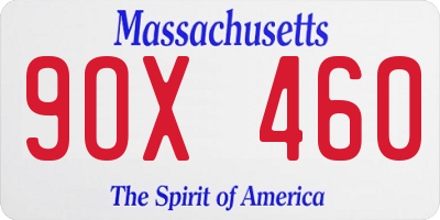MA license plate 9OX460