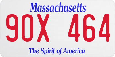MA license plate 9OX464