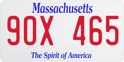 MA license plate 9OX465