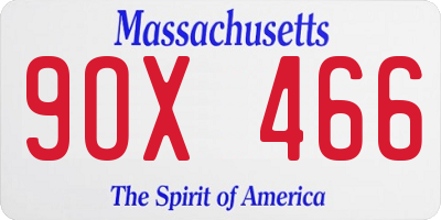 MA license plate 9OX466