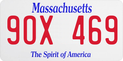 MA license plate 9OX469