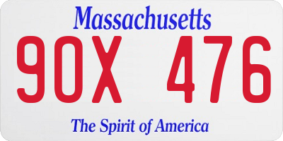 MA license plate 9OX476