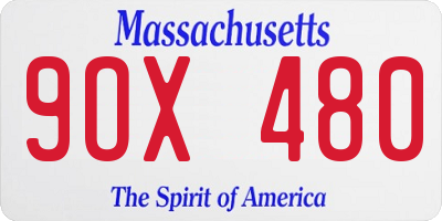 MA license plate 9OX480