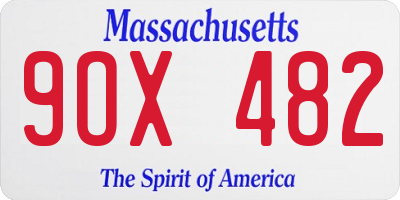 MA license plate 9OX482