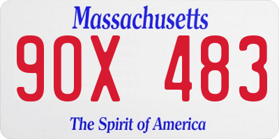 MA license plate 9OX483