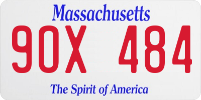 MA license plate 9OX484