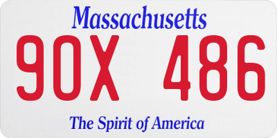 MA license plate 9OX486