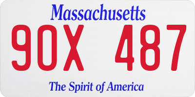 MA license plate 9OX487