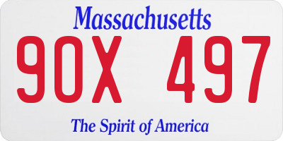 MA license plate 9OX497