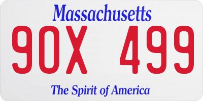 MA license plate 9OX499