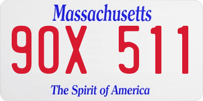 MA license plate 9OX511