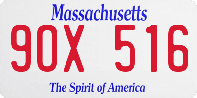 MA license plate 9OX516