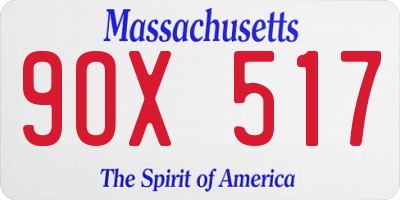 MA license plate 9OX517