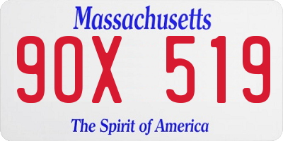 MA license plate 9OX519