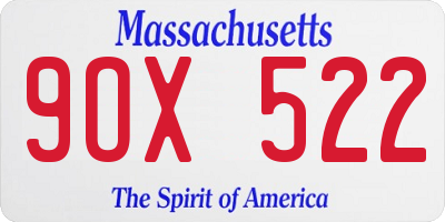 MA license plate 9OX522