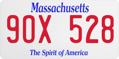 MA license plate 9OX528