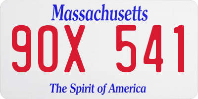 MA license plate 9OX541