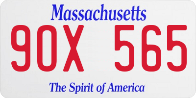 MA license plate 9OX565