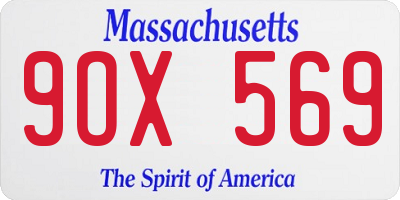 MA license plate 9OX569